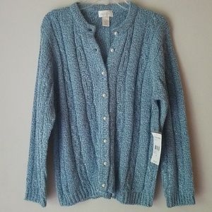 light blue chunky cardigan